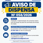 AVISO DE DISPENSA Nº 058/2026