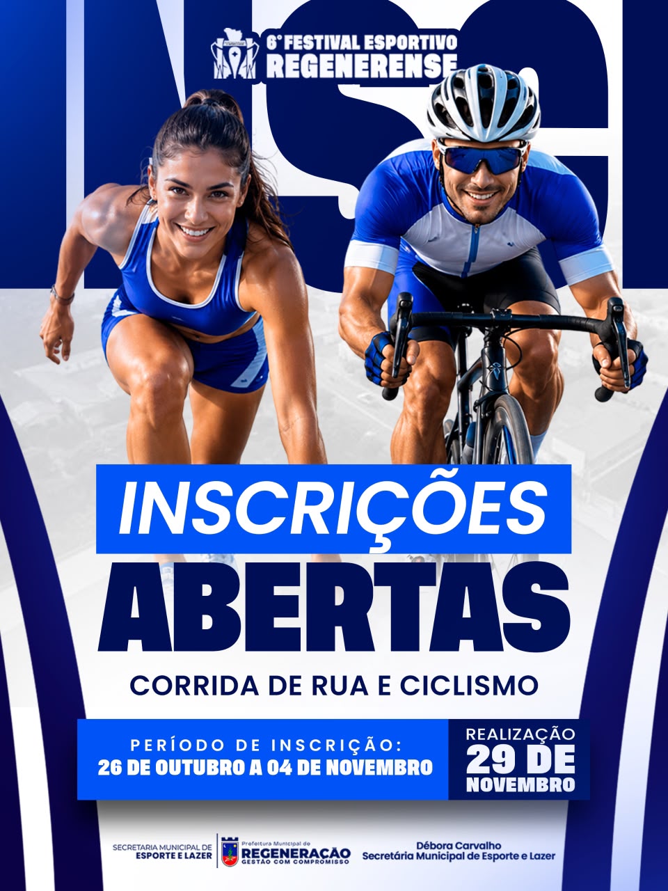 INSCRIÇÕES ABERTAS PARA A CORRIDA DE RUA E O CICLISMO DO 6º FESTIVAL ESPORTIVO REGENERENSE